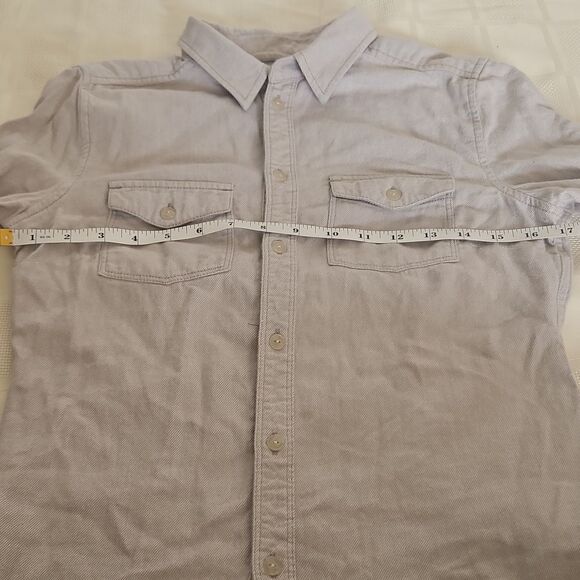 TNA Women's Classis Fit Button-Down Long Sleeves Cotton Shirt Small Gray - Picture 9 of 16